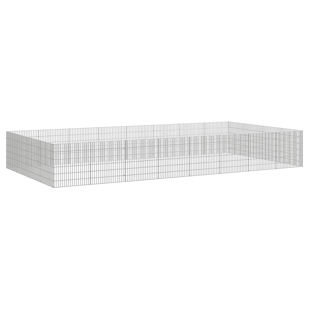 Recinto per Animali Ruspante 24 Pannelli 54x60 cm Ferro Zincato