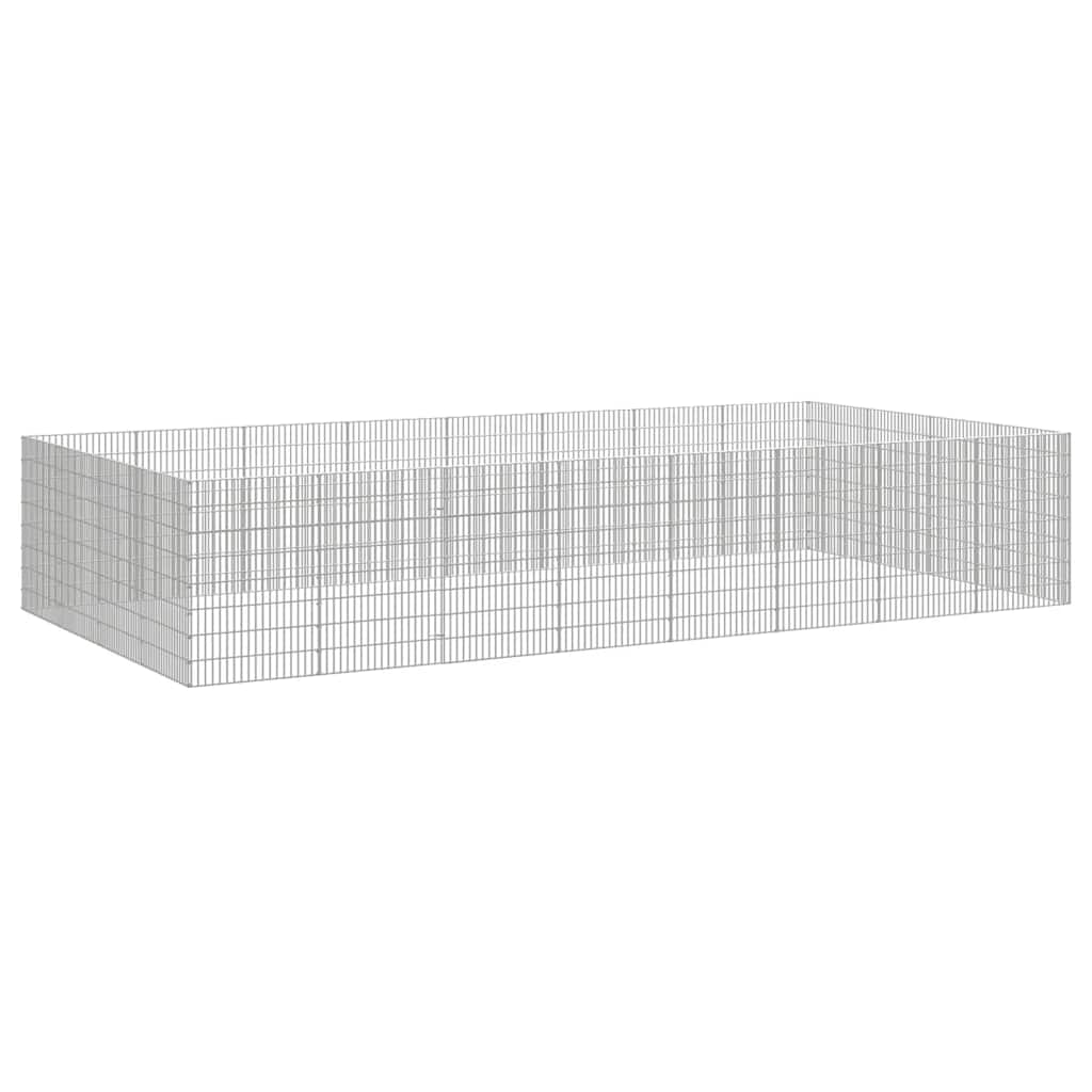 Recinto per Animali Ruspante 24 Pannelli 54x80 cm Ferro Zincato