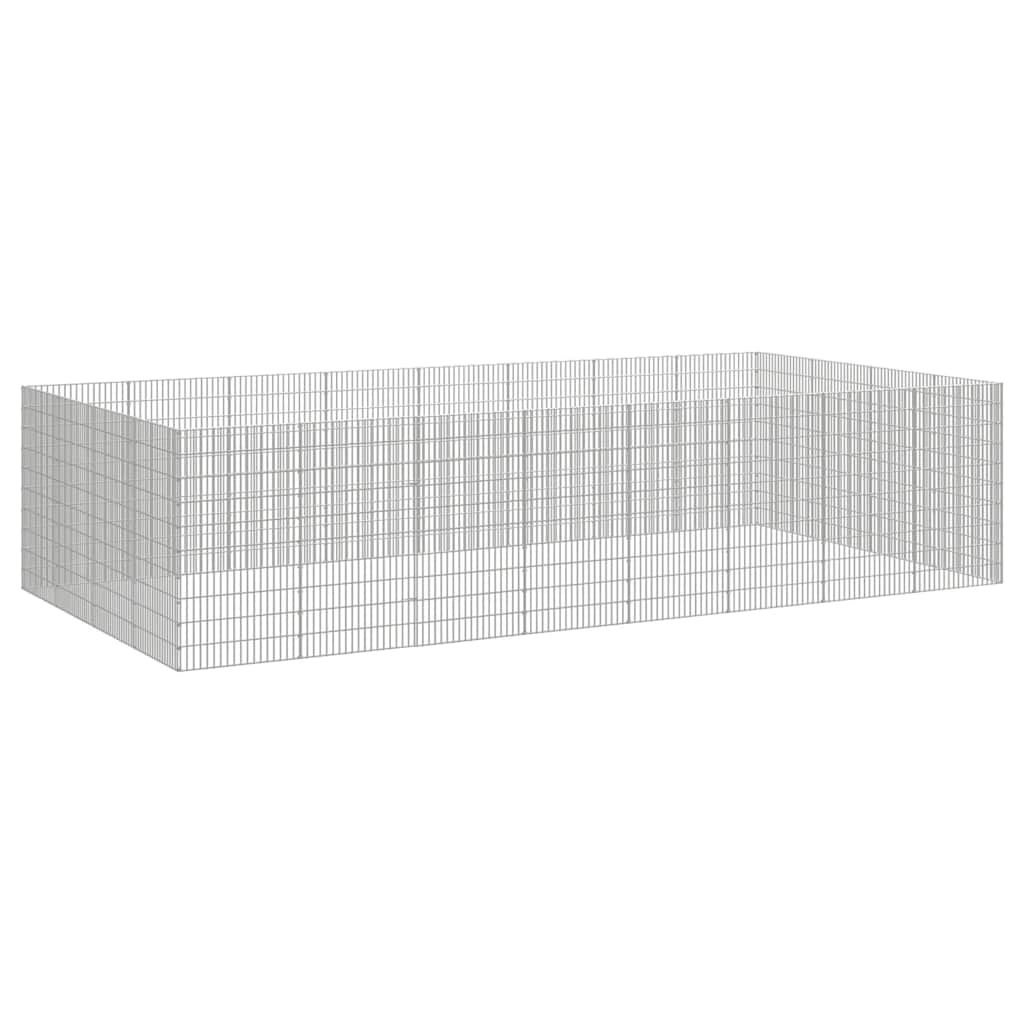 Recinto per Animali Ruspante 24 Pannelli 54x100cm Ferro Zincato
