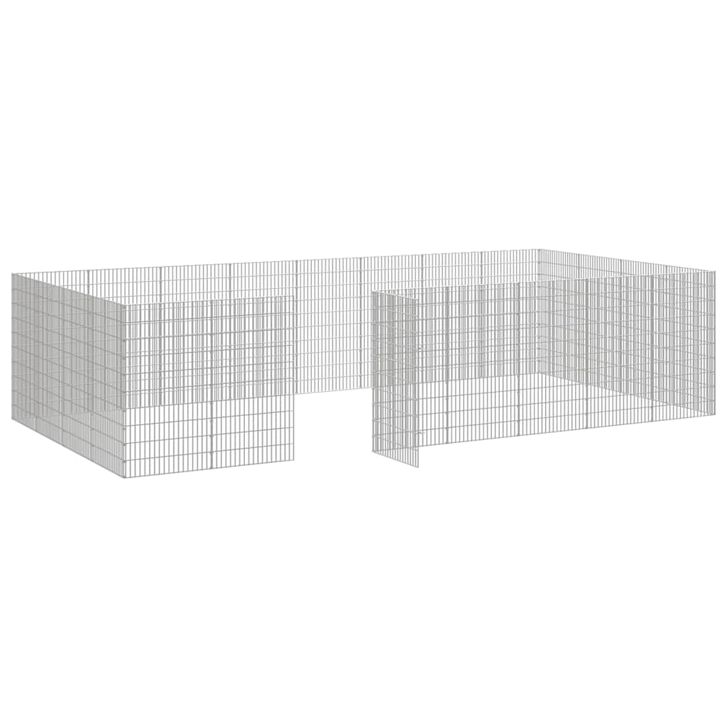 Recinto per Animali Ruspante 24 Pannelli 54x100cm Ferro Zincato