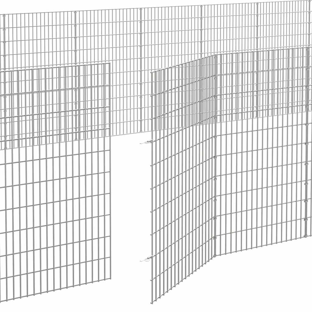 Recinto per Animali Ruspante 48 Pannelli 54x100cm Ferro Zincato