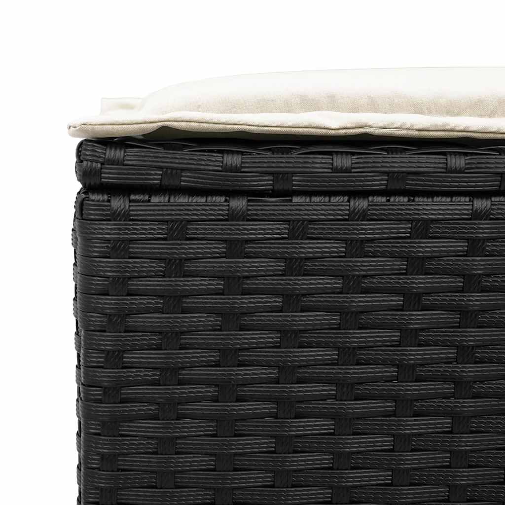 Set Divano da Giardino 6 pz con Cuscini Nero in Polyrattan