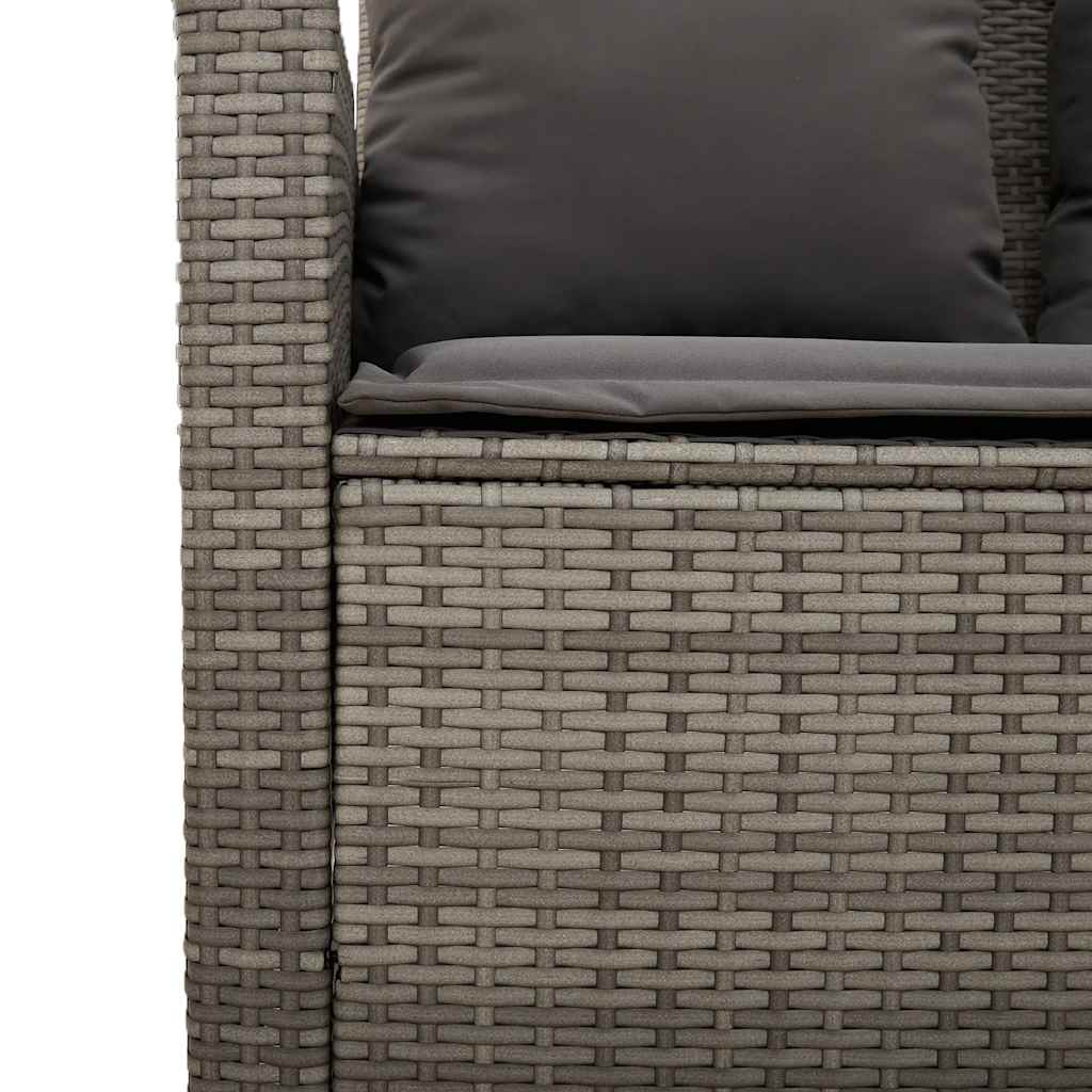 Set Divano da Giardino 6 pz con Cuscini Grigio in Polyrattan