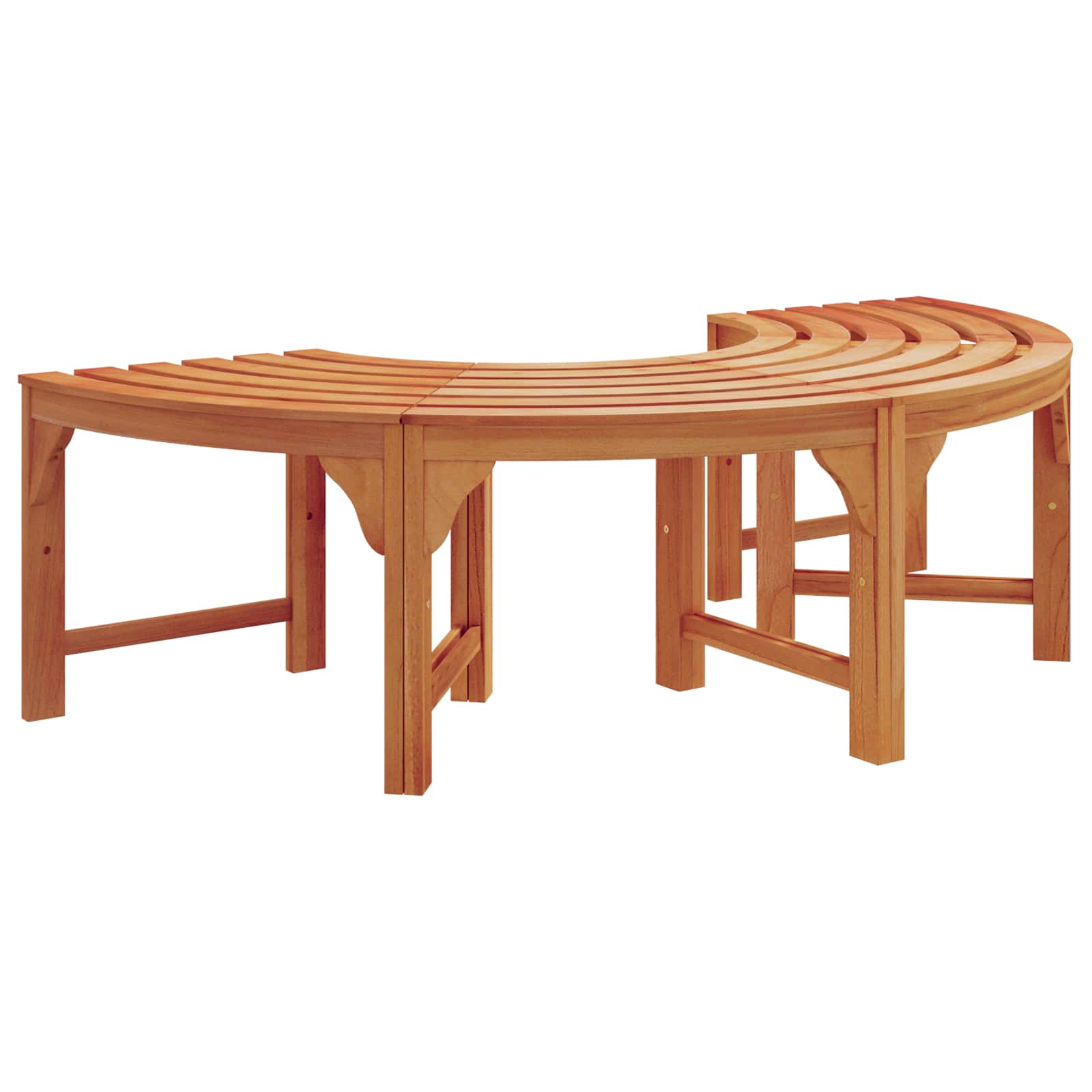 Panchina per Alberi 8 -Seater 2 pz 160 x 80 x 45cm Naturale