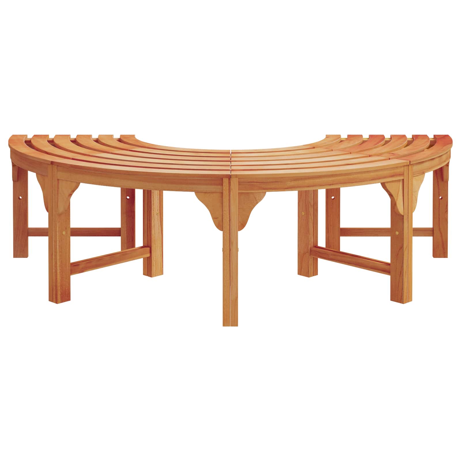 Panchina per Alberi 8 -Seater 2 pz 160 x 80 x 45cm Naturale