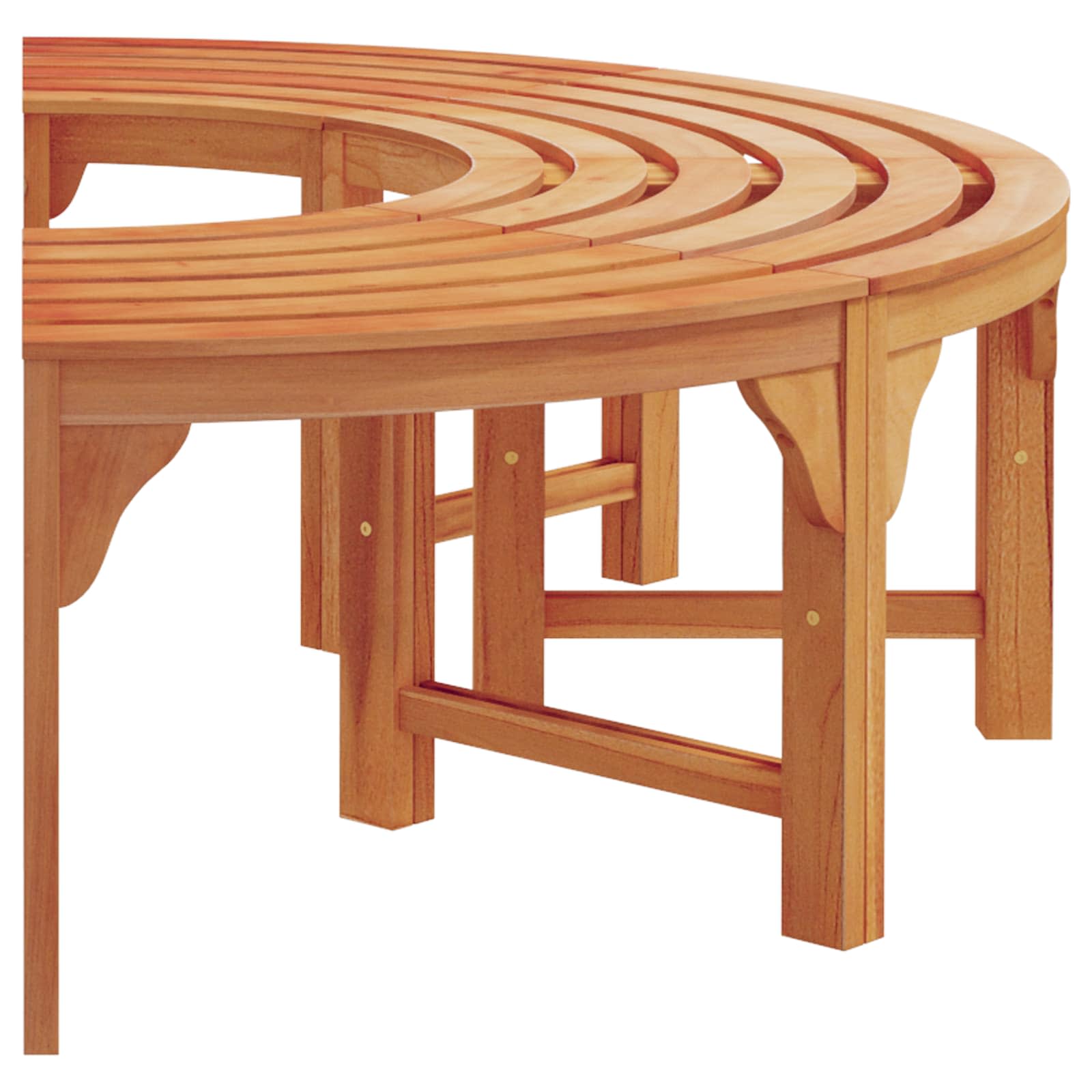 Panchina per Alberi 8 -Seater 2 pz 160 x 80 x 45cm Naturale
