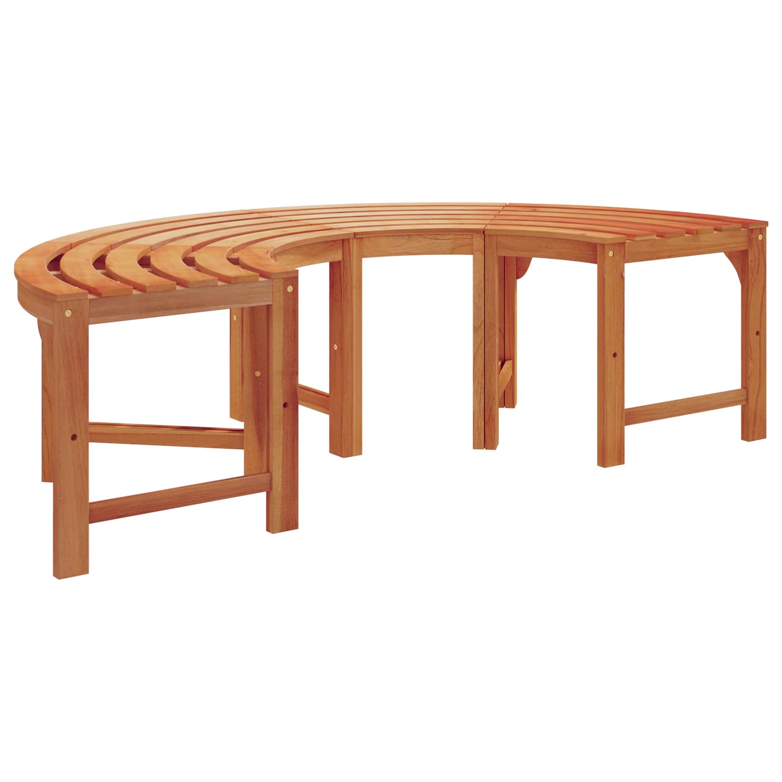 Panchina per Alberi 8 -Seater 2 pz 160 x 80 x 45cm Naturale