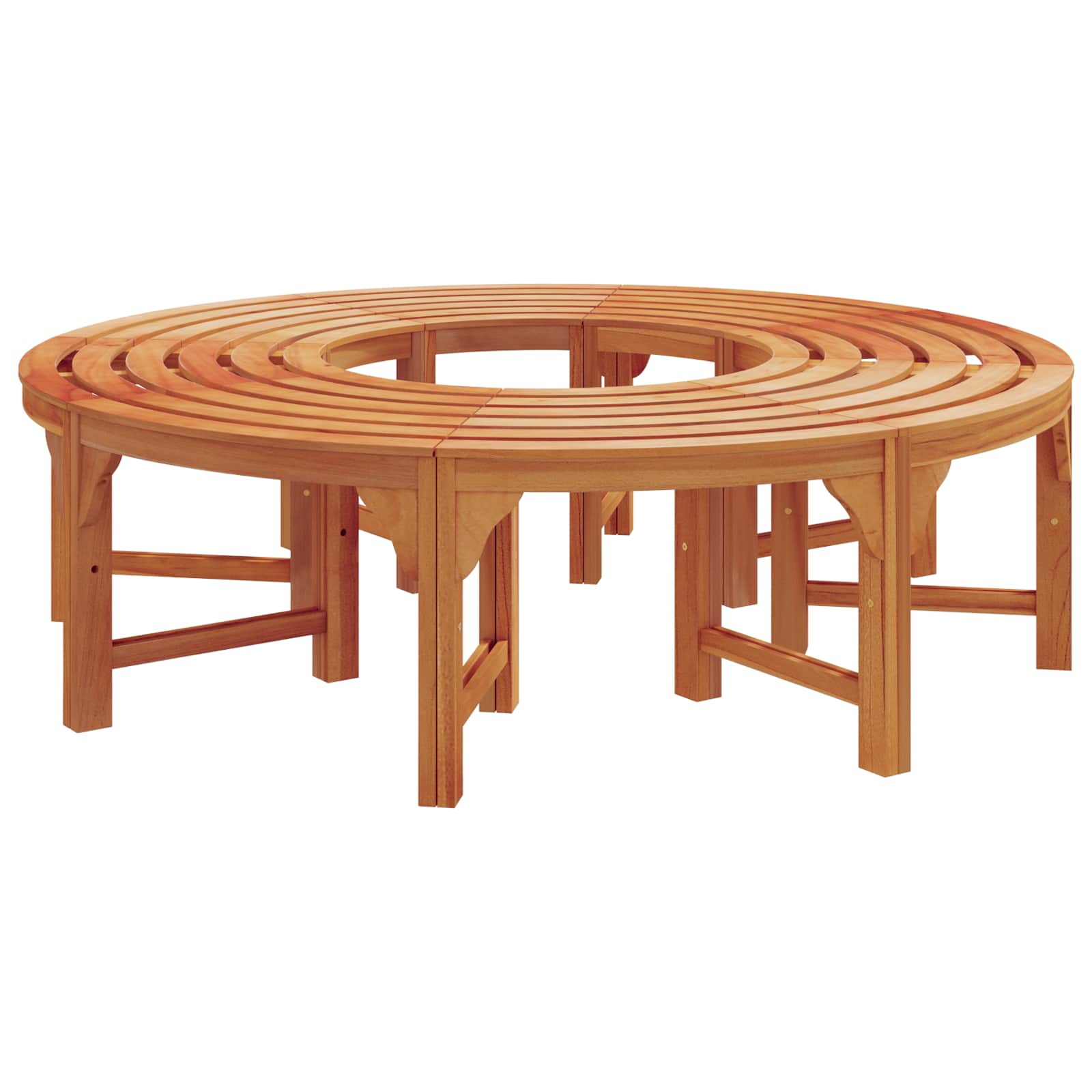 Panchina per Alberi 8 -Seater 2 pz 160 x 80 x 45cm Naturale
