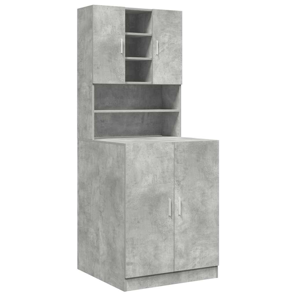 Mobili Lavatrice 2pz Grigio Cemento in Truciolato
