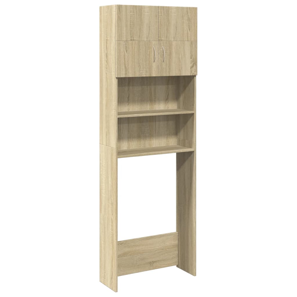 Set Mobili da Bagno 2 pz Rovere Sonoma in Legno Multistrato