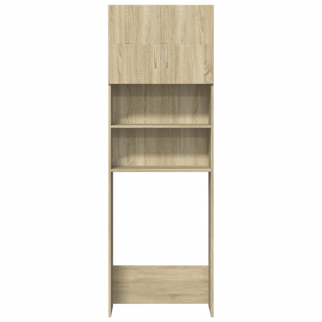 Set Mobili da Bagno 2 pz Rovere Sonoma in Legno Multistrato