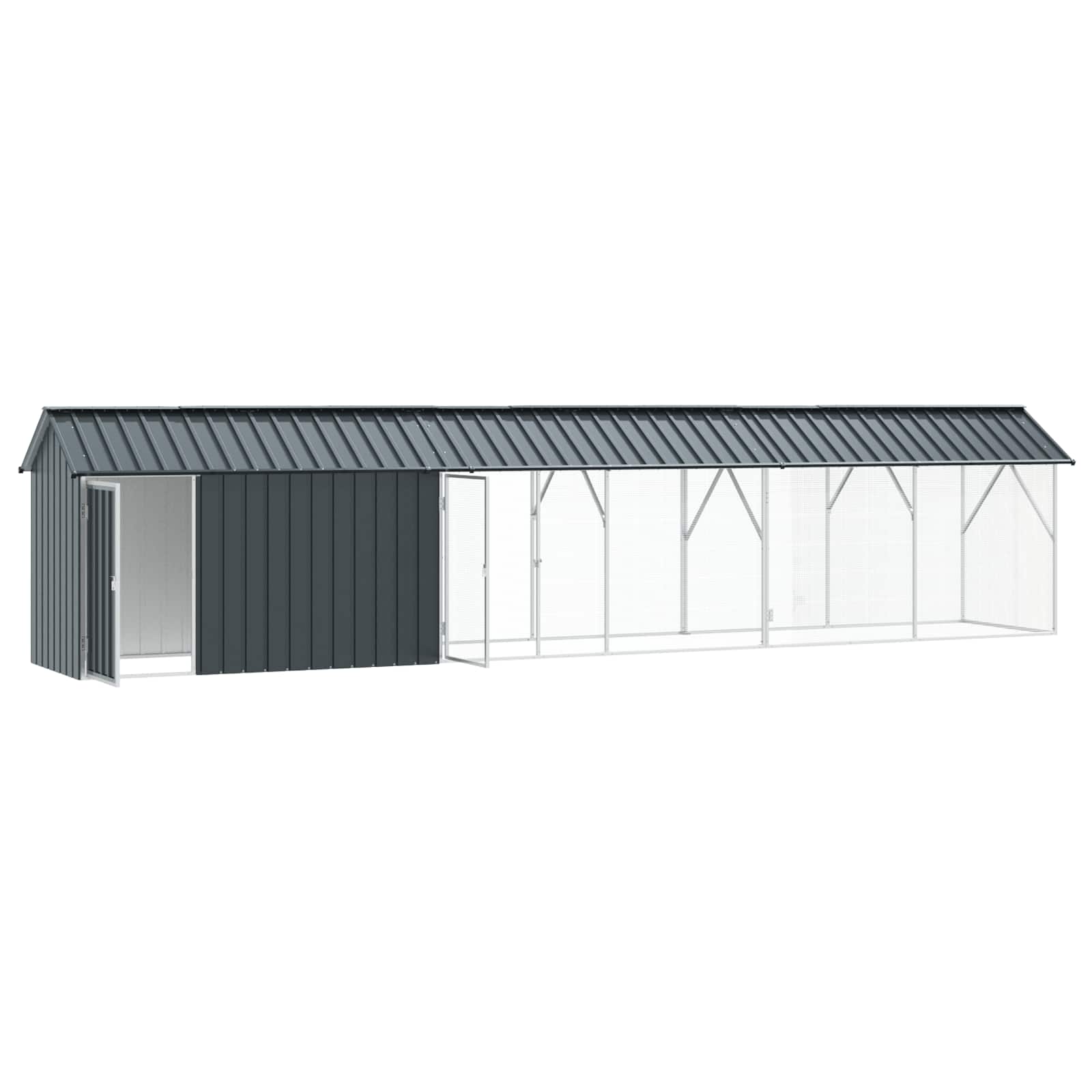 Gabbia per uccelli Antracite 630 x 103 x 142 cm Acciaio zincato