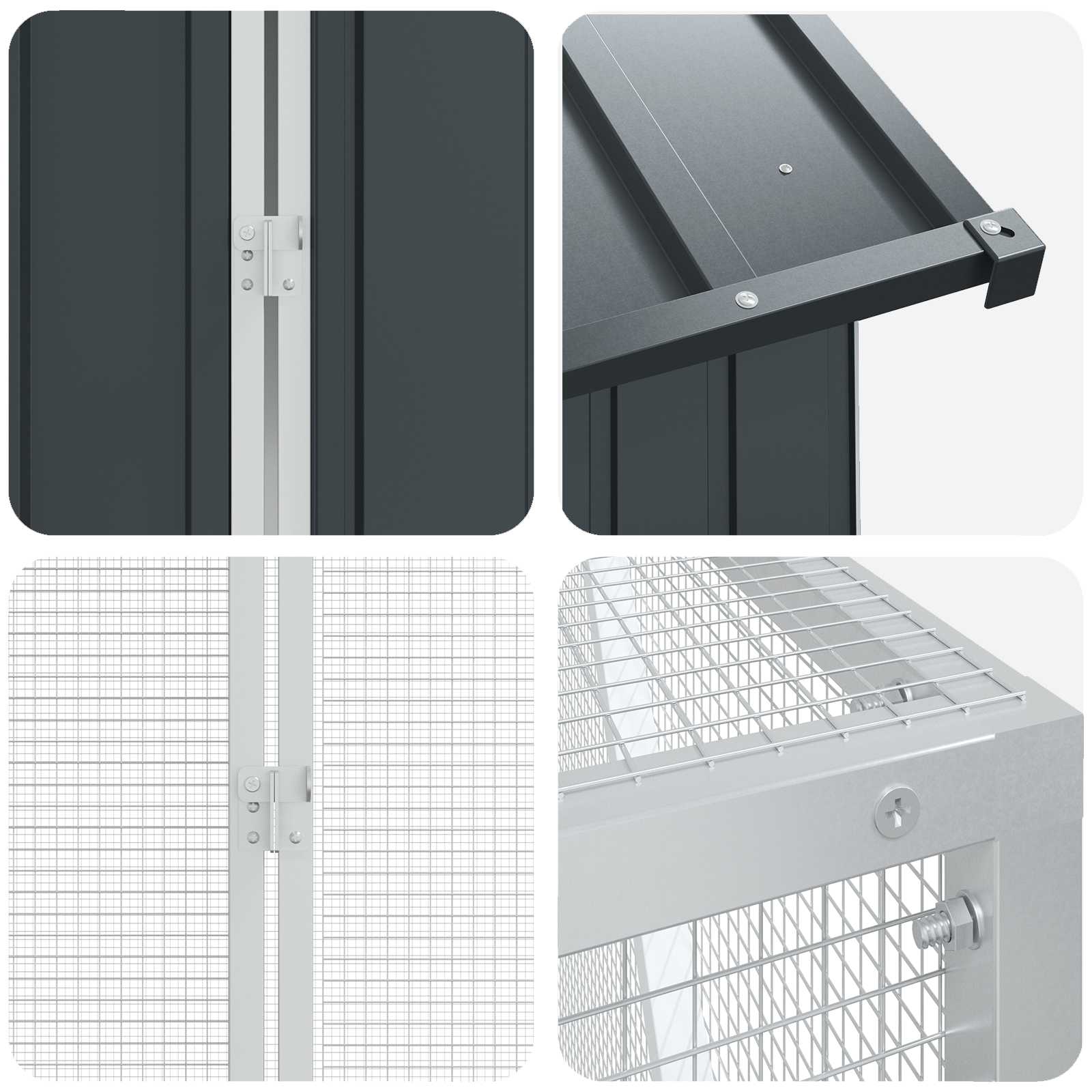 Gabbia per uccelli Antracite 824 x 208 x 247 cm Acciaio zincato