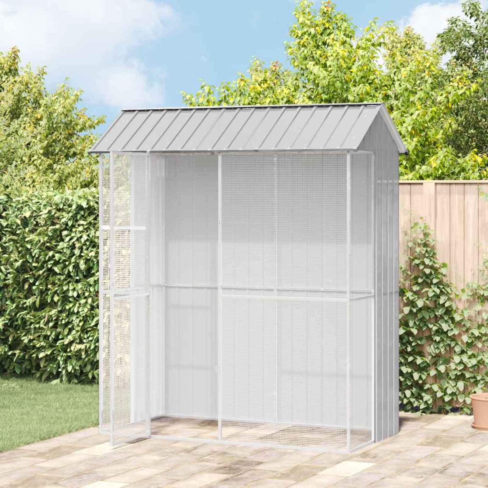 Gabbia per uccelli Grigio 215 x 110 x 247 cm Acciaio zincato