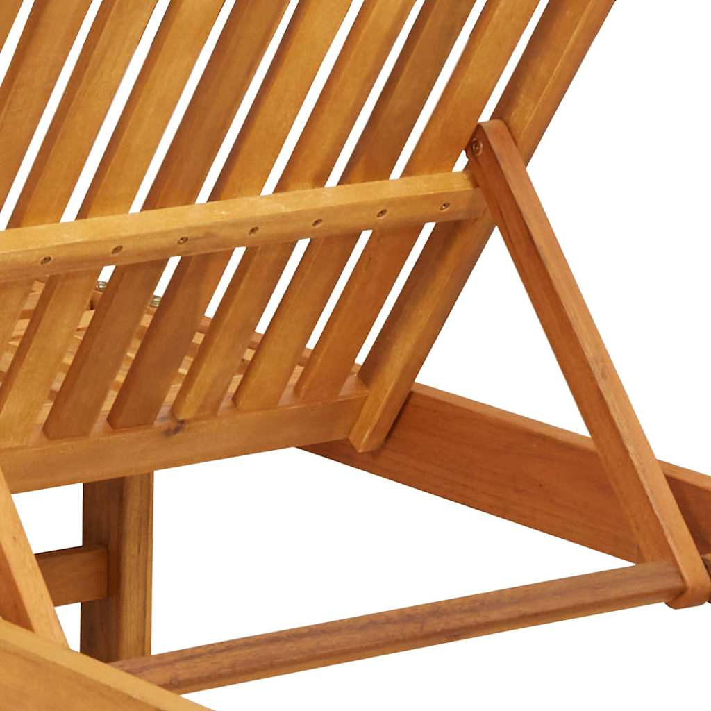 Lettino da sole 2 pz Legno di Acacia Massello Marrone
