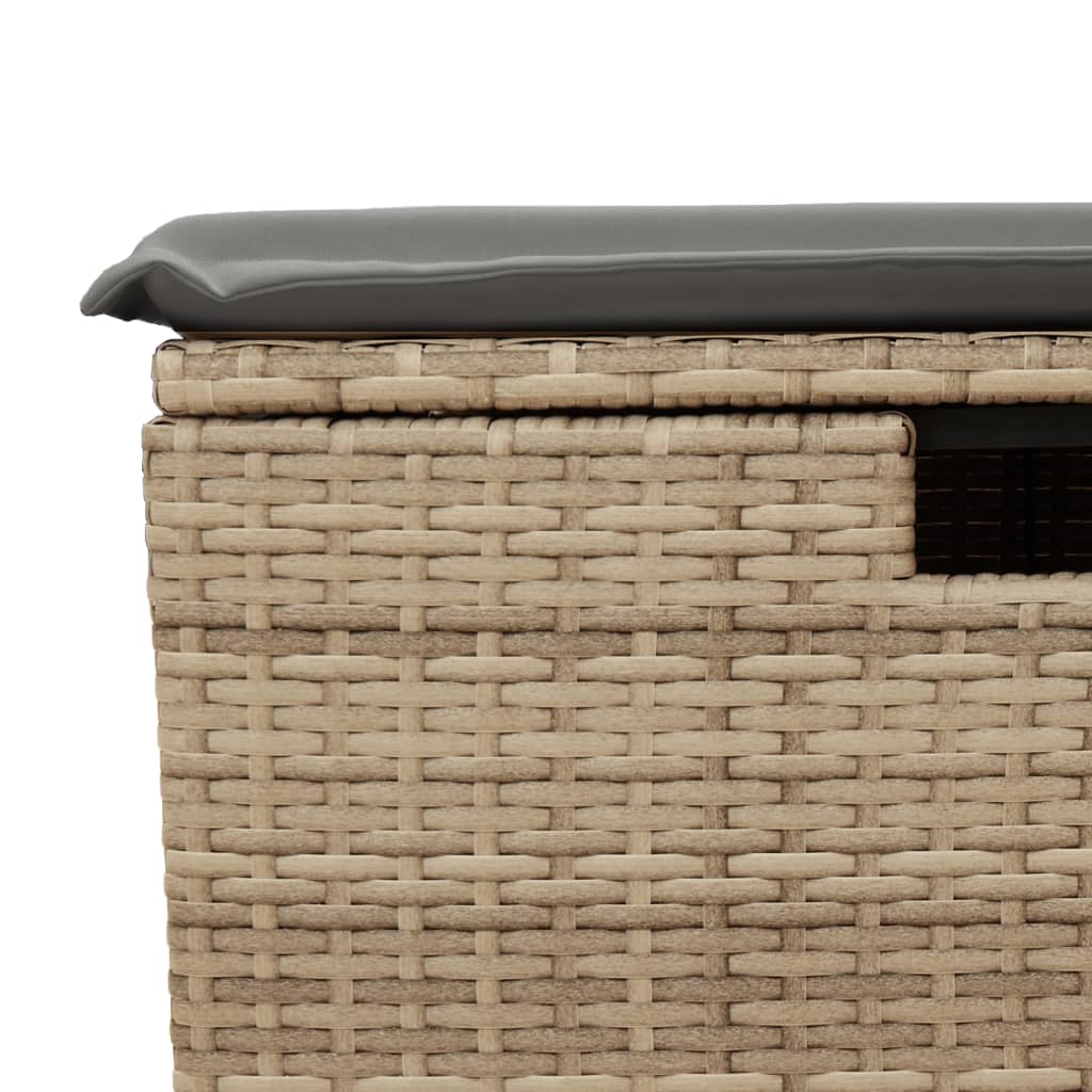 Set Divano da Giardino 5 pz con Cuscini Beige in Polyrattan
