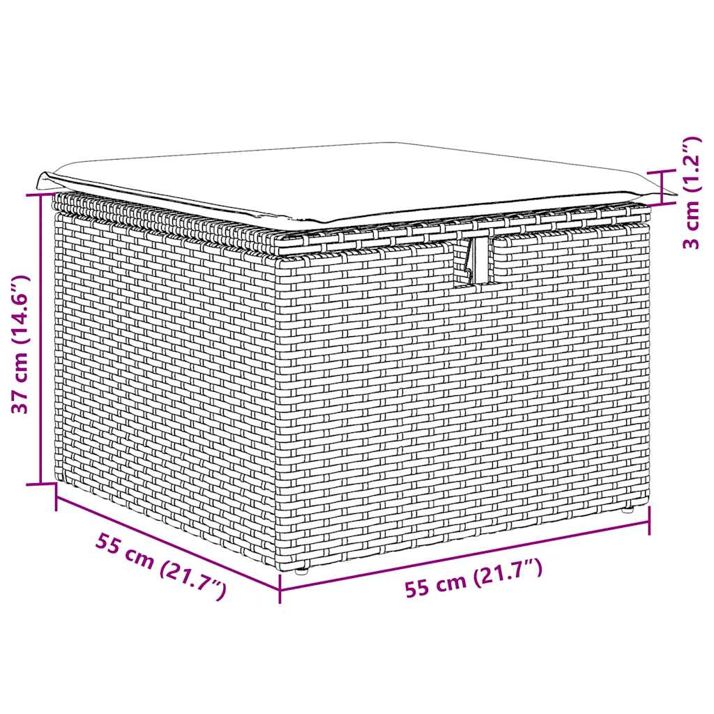 Set Divano da Giardino 6 pz con Cuscini Beige in Polyrattan