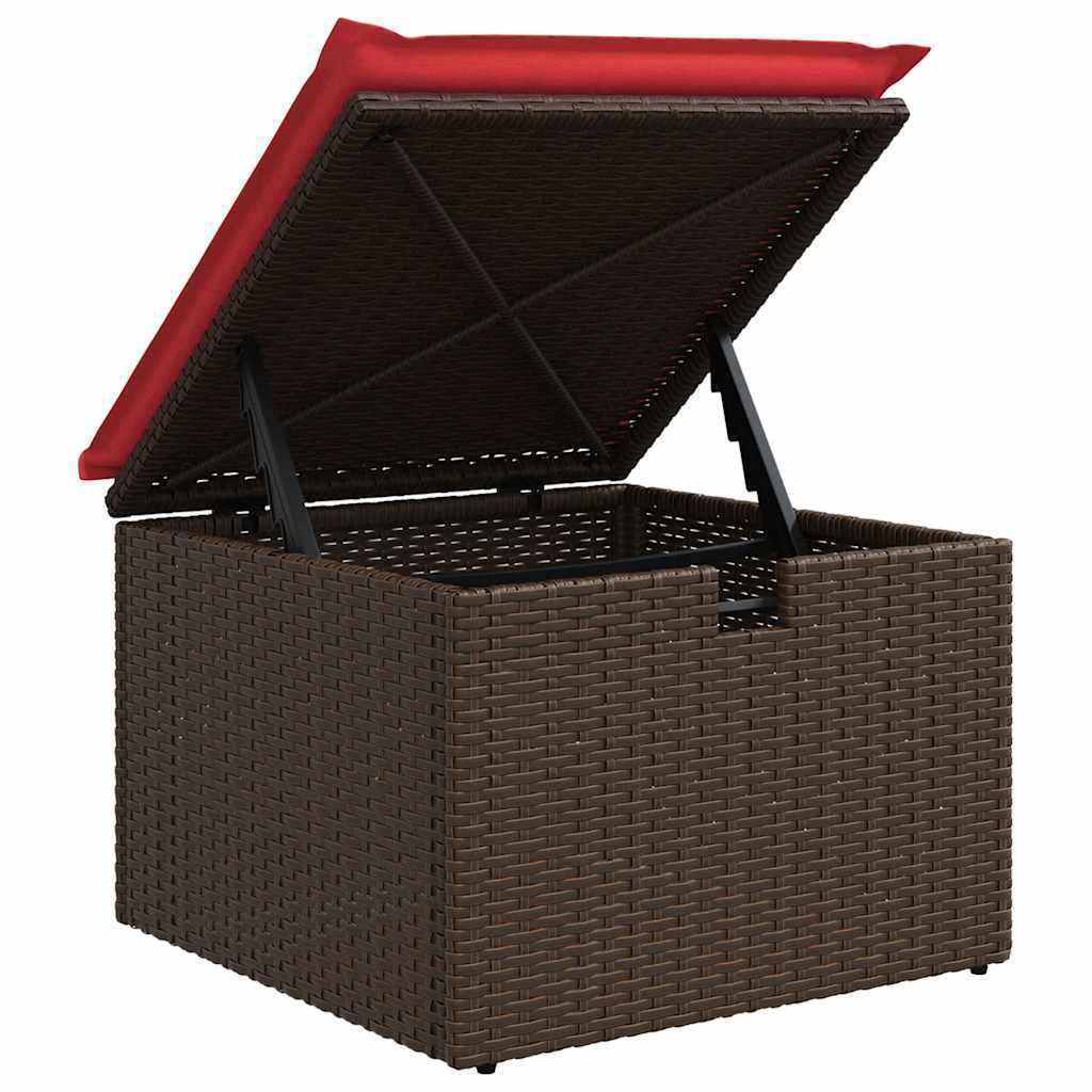 Set Divano da Giardino 6 pz con Cuscini Marrone in Polyrattan