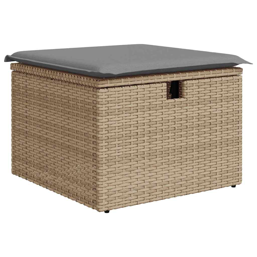 Set Divano da Giardino 5 pz con Cuscini Beige in Polyrattan