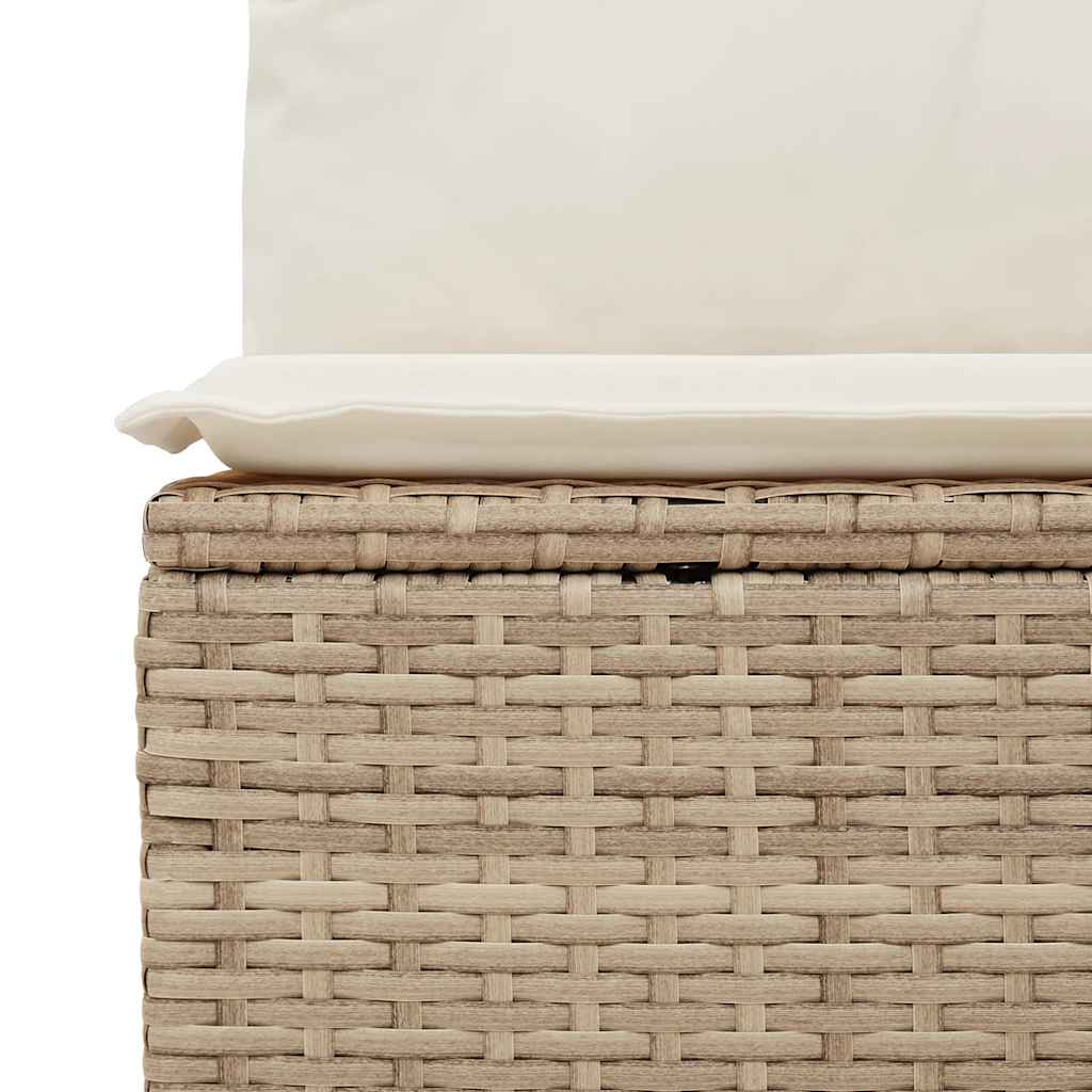 Set Divano da Giardino 6 pz con Cuscini Beige in Polyrattan