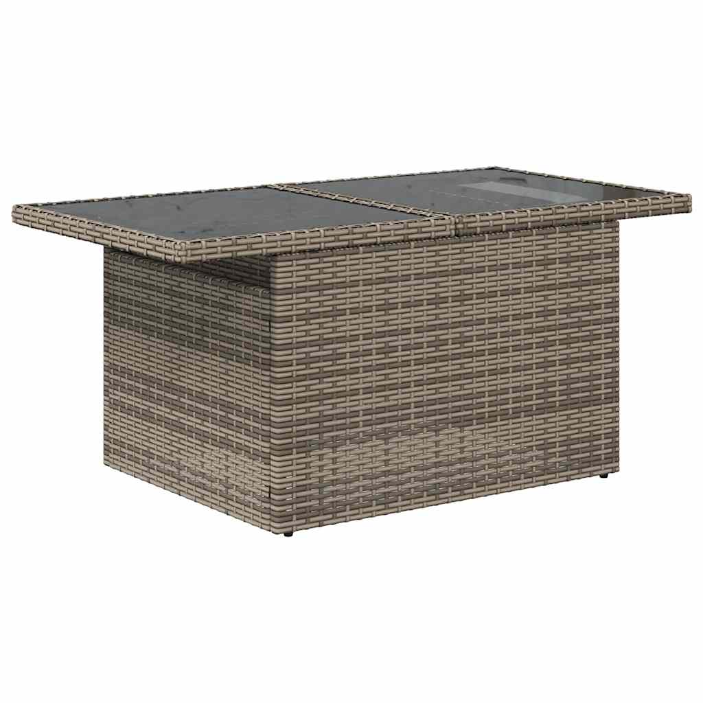 Set Divano da Giardino 6pz con Cuscini Grigio Polyrattan Acacia