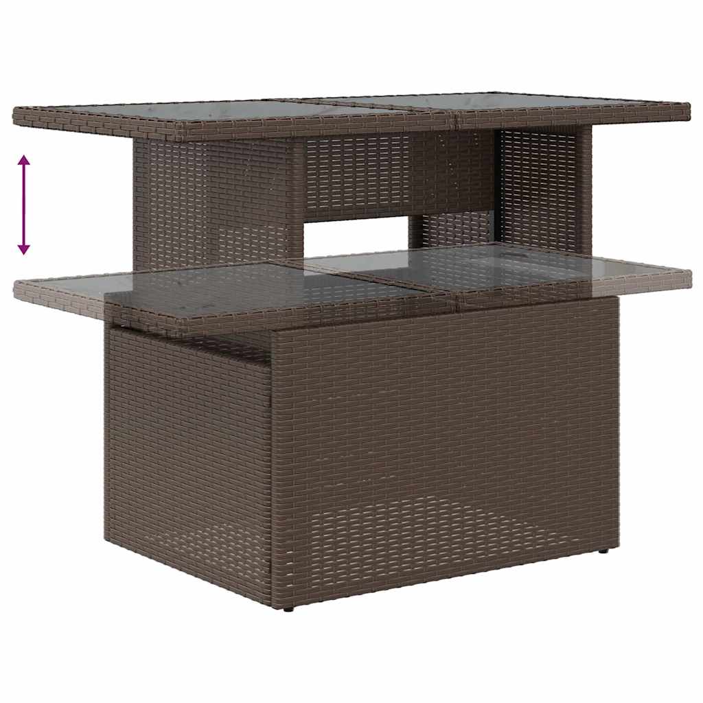 Set Divani da Giardino 7pz con Cuscini Grigio Polyrattan Acacia