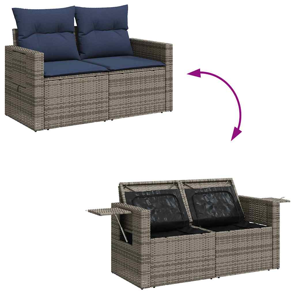 Set Divano da Giardino 6 pz con Cuscini Grigio