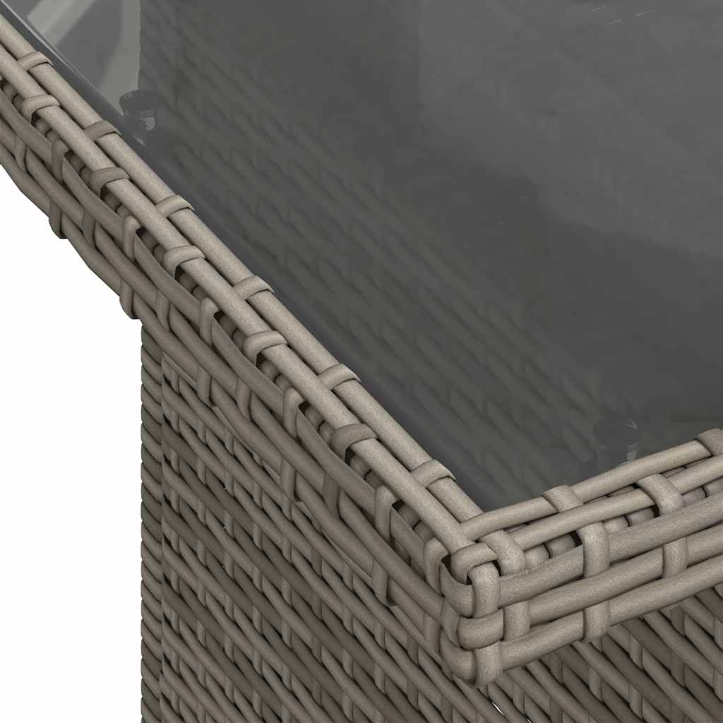 Set Divano da Giardino 5pz con Cuscini Grigio Polyrattan