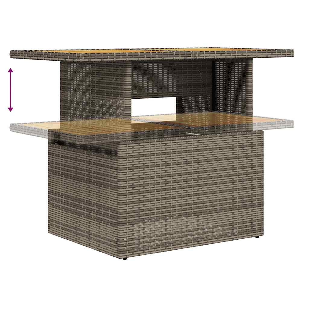 Set Divano da Giardino 5 pz con Cuscini Grigio in Polyrattan