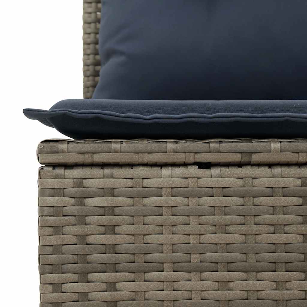 Set Divano da Giardino 5 pz con Cuscini Grigio in Polyrattan