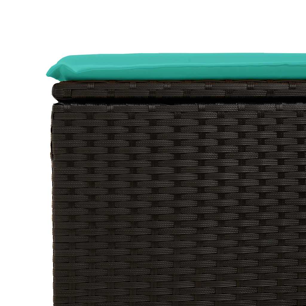 Set Divano da Giardino 6 pz con Cuscini Nero in Polyrattan