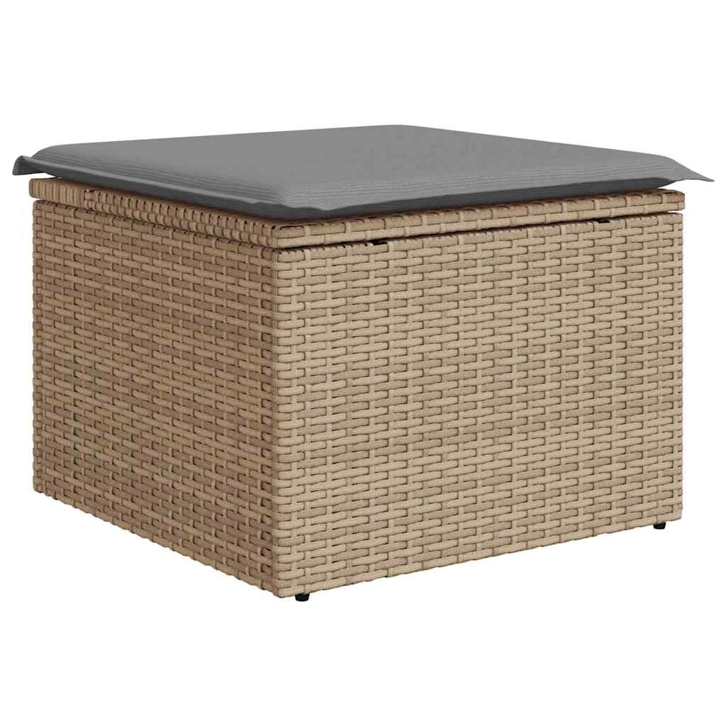 Set Divano da Giardino 6 pz con Cuscini Beige Polyrattan Acacia
