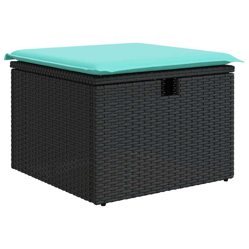 Set Divano da Giardino 6pz con Cuscini Grigio Polyrattan Acacia
