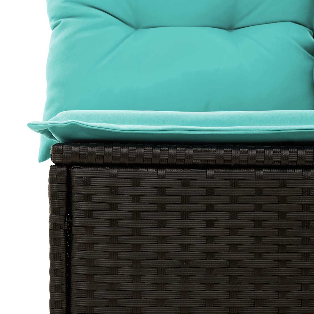 Set Divano da Giardino 6pz con Cuscini Grigio Polyrattan Acacia