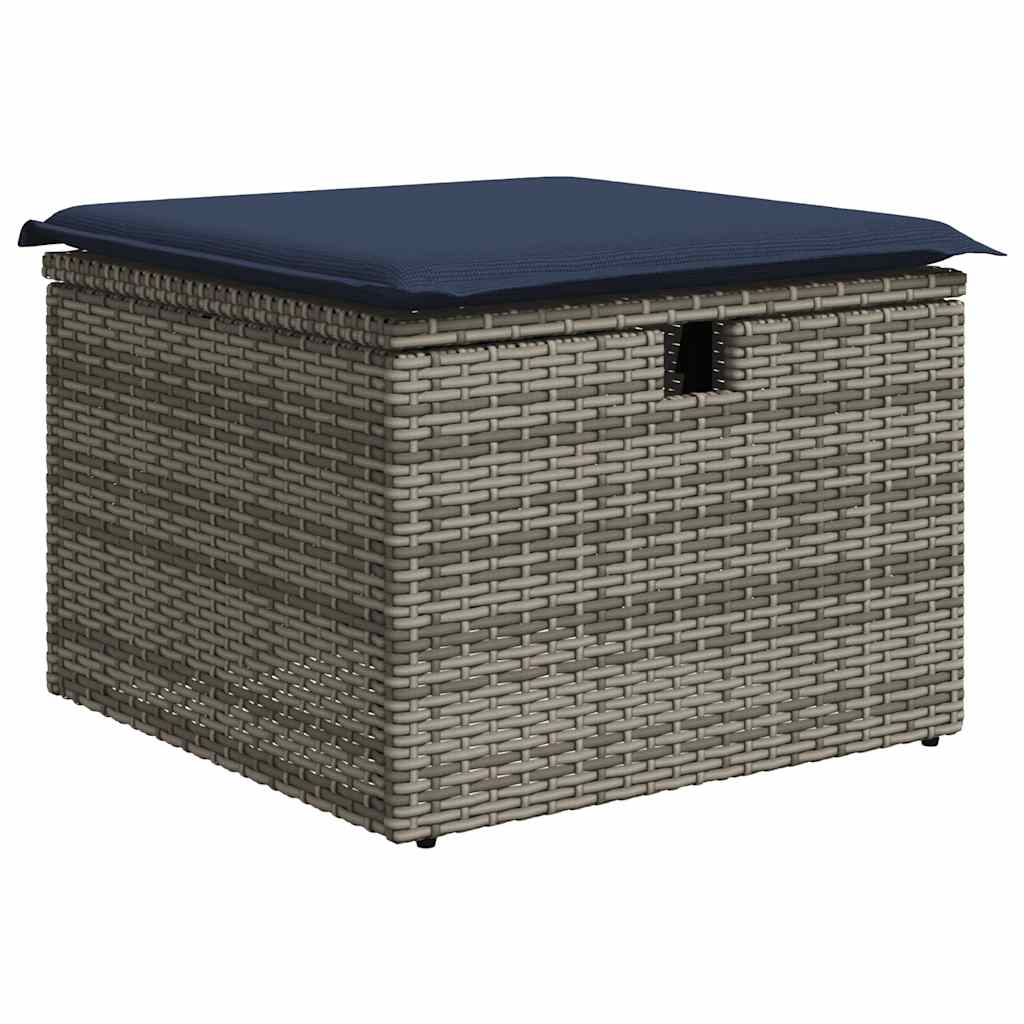 Set Divano Giardino 6 pz con Cuscini Grigio Polyrattan
