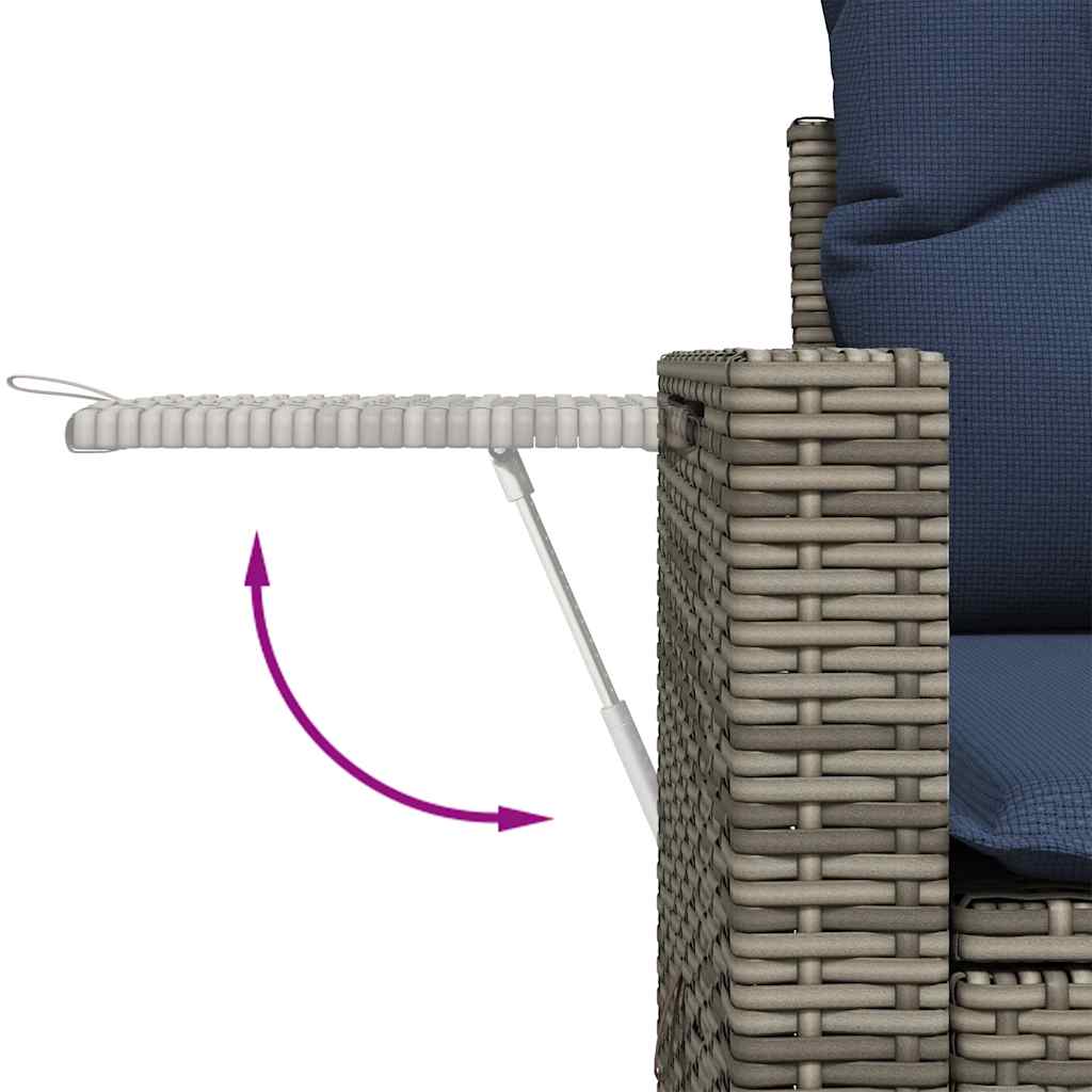 Set Divano Giardino 6 pz con Cuscini Grigio Polyrattan Acacia
