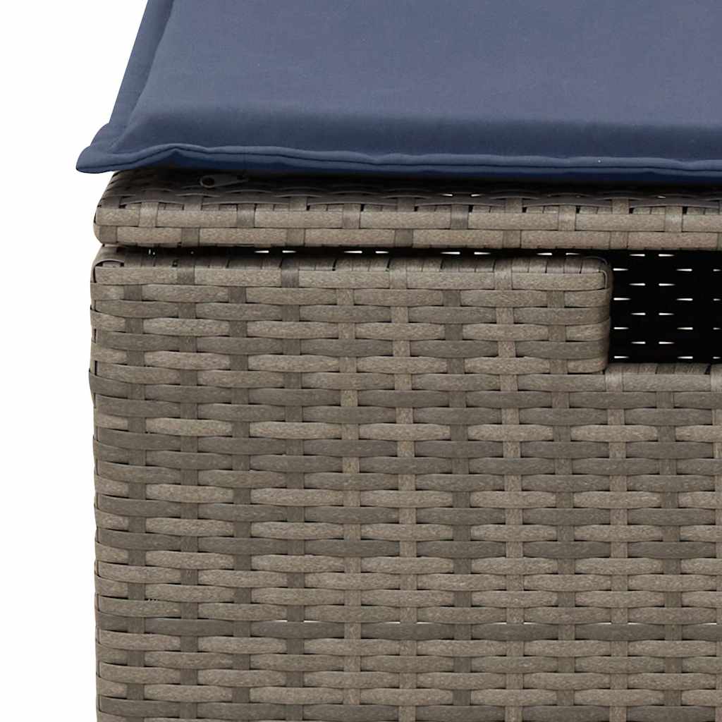 Set Divano Giardino 6 pz con Cuscini Grigio Polyrattan Acacia