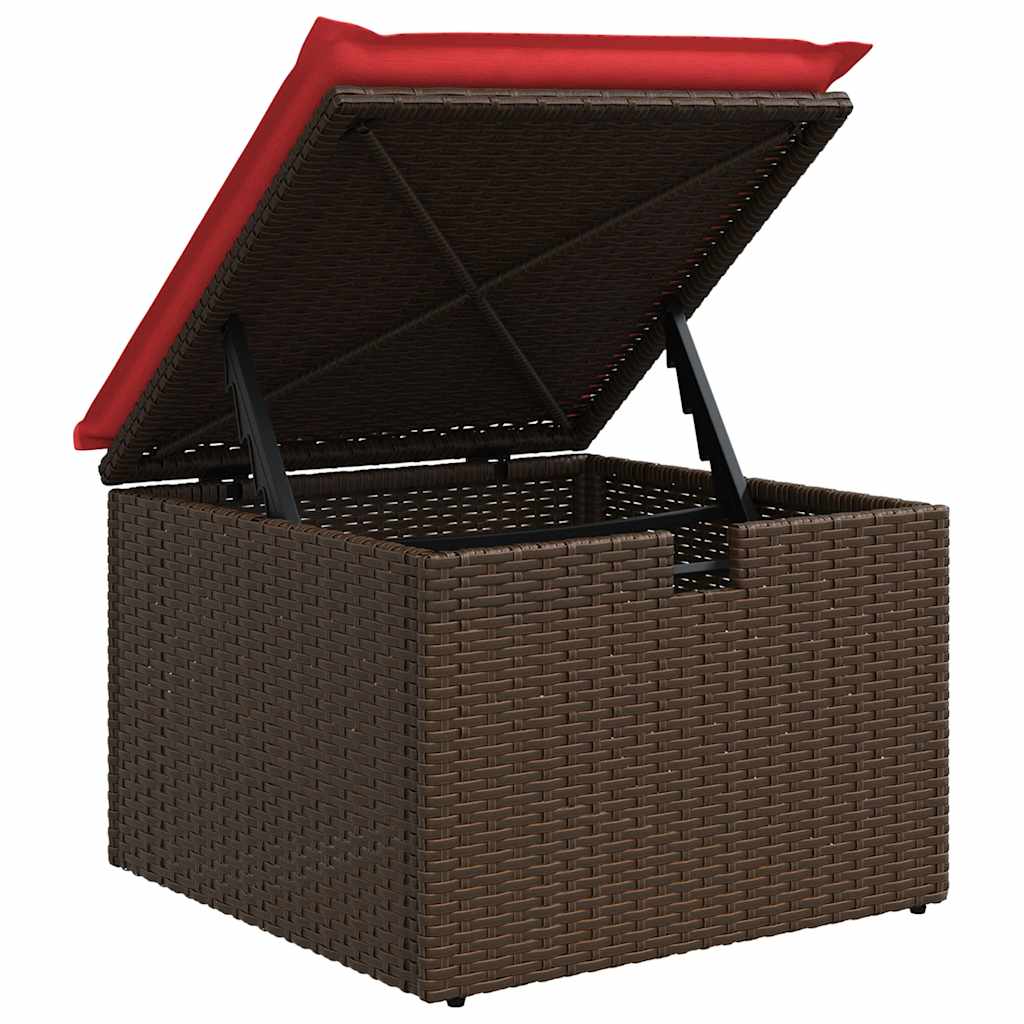 Set Divano da Giardino 6 pz con Cuscini Marrone Polyrattan
