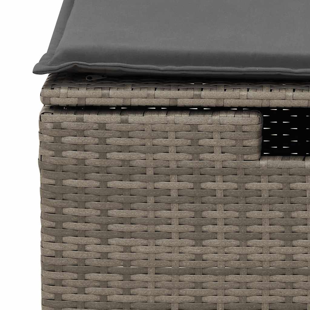 Set Divano da Giardino 6pz con Cuscini Grigio Polyrattan Acacia