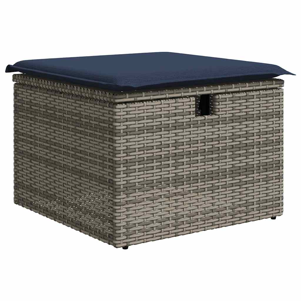 Set Divano da Giardino 6 pz con Cuscini Nero Polyrattan Acacia