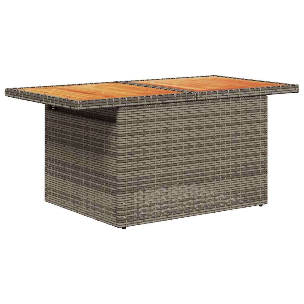 Set Divano da Giardino 6 pz con Cuscini Nero Polyrattan Acacia