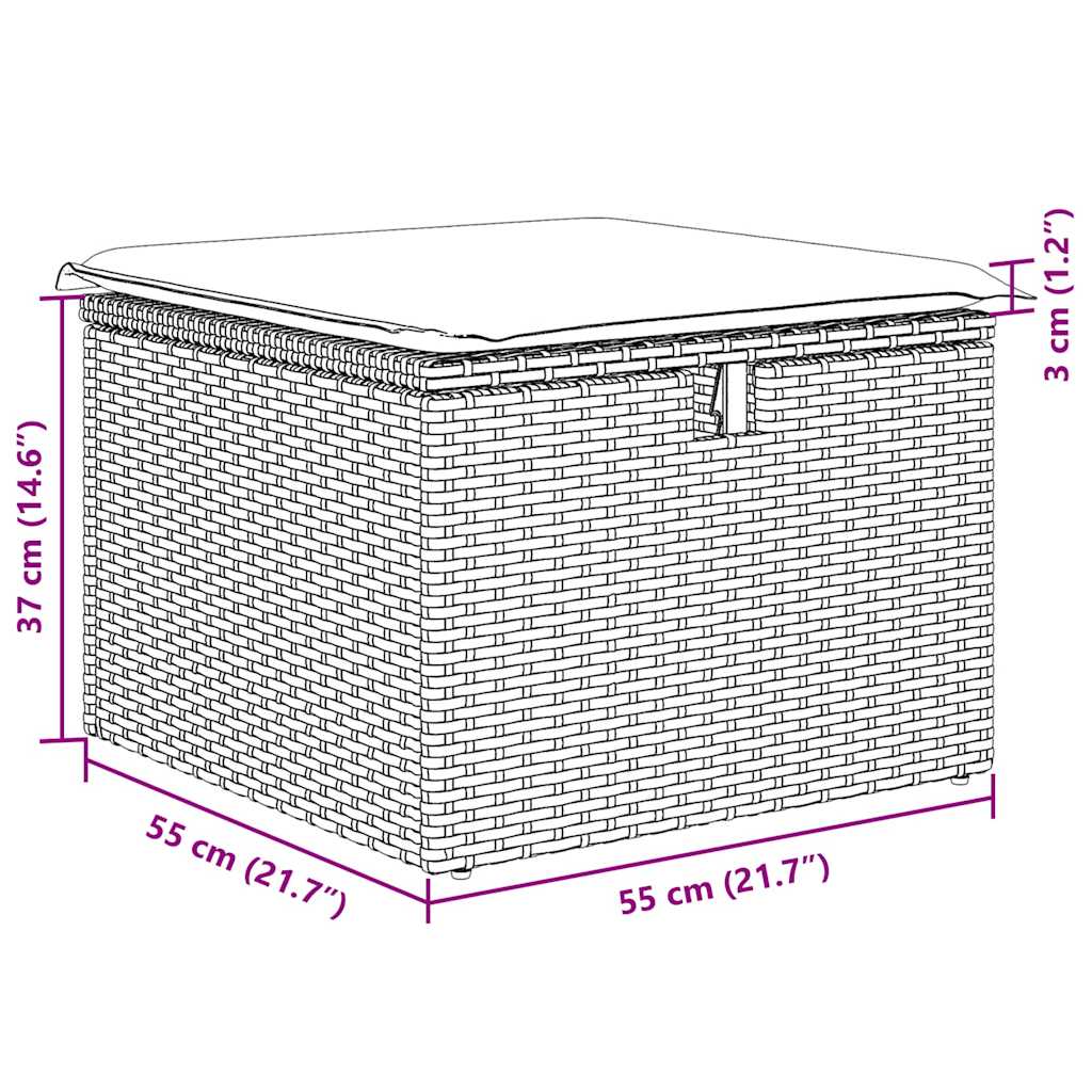 Set Divano da Giardino 6 pz con Cuscini Grigio in Polyrattan