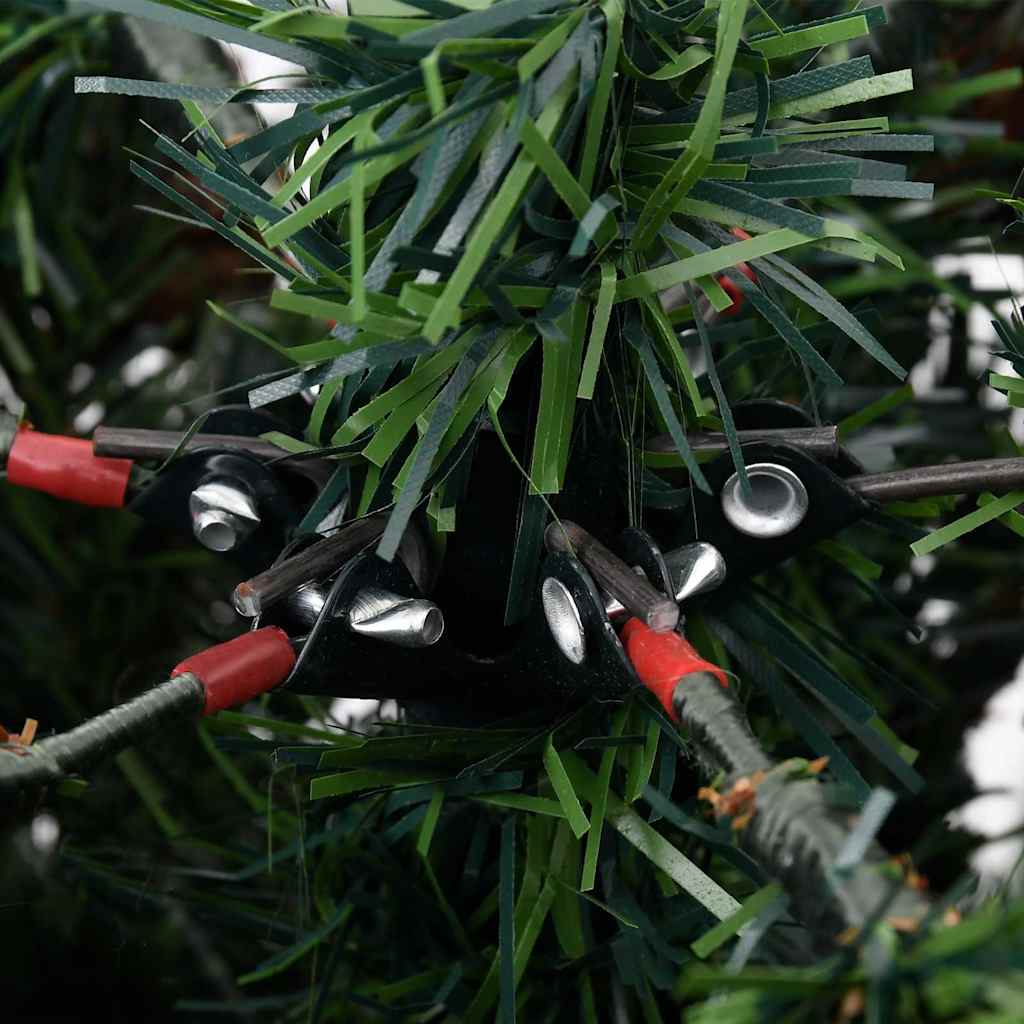 Albero di Natale Preilluminato con Pigne Verde 195 cm PVC e PE