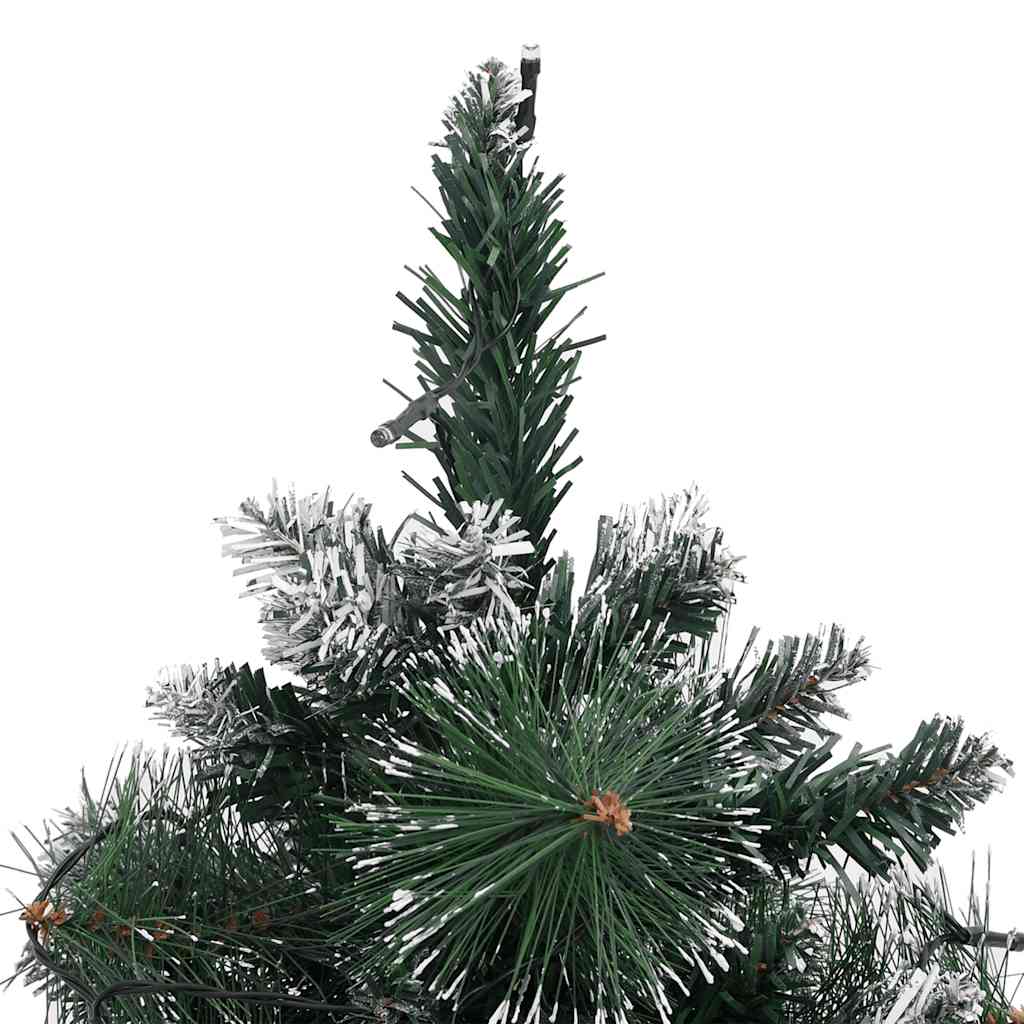 Albero di Natale Preilluminato con Palline Verde 60 cm
