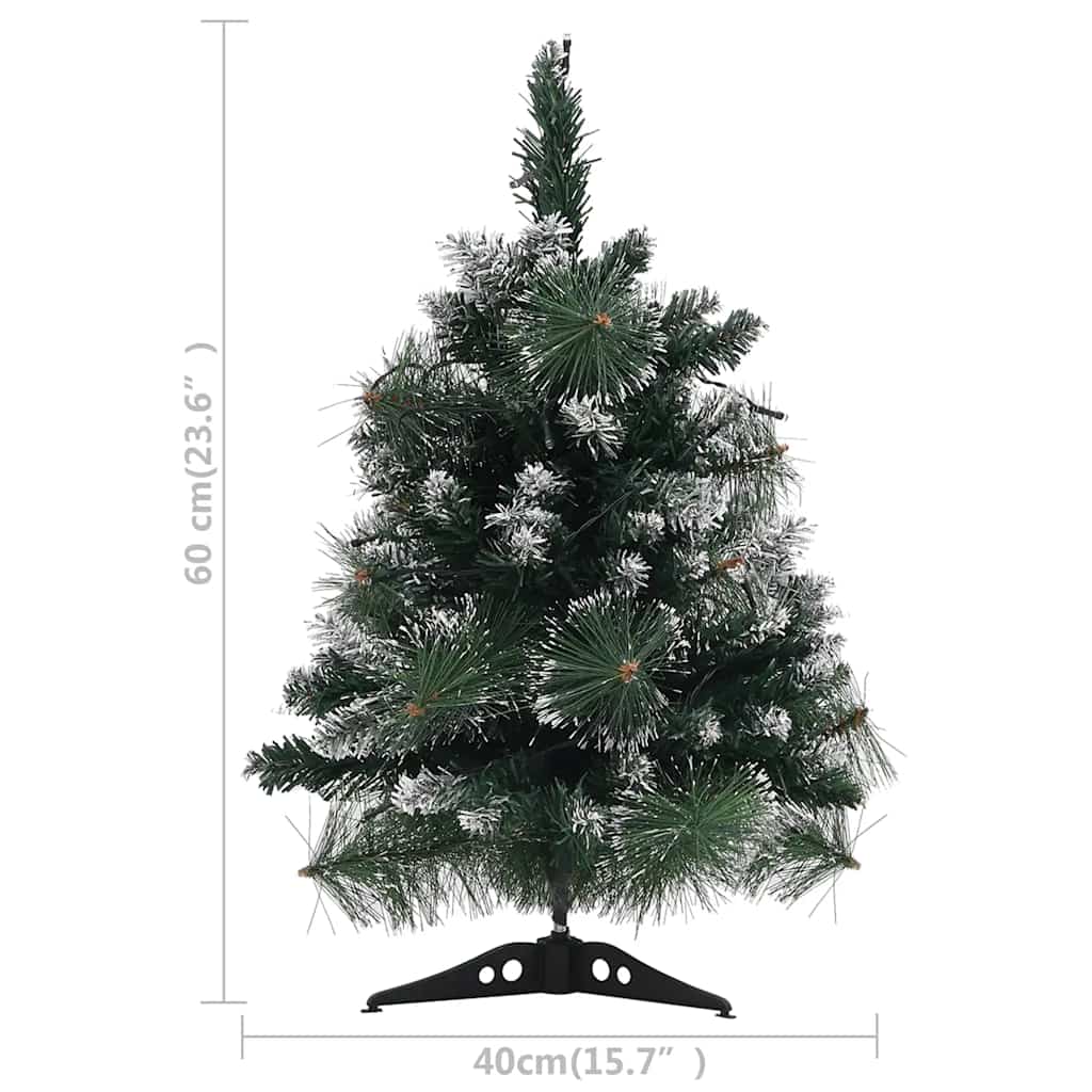 Albero di Natale Preilluminato con Palline Verde 60 cm