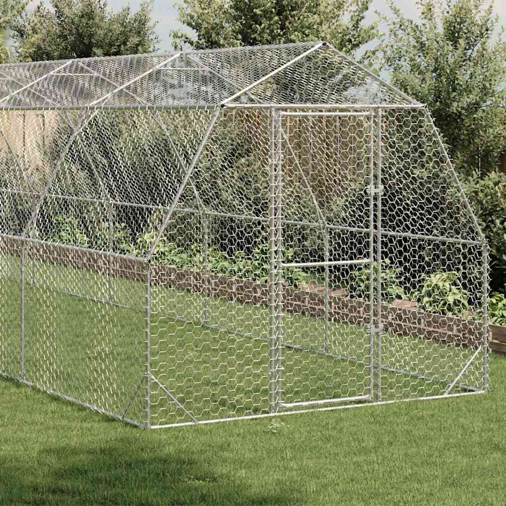 Recinto per Polli 2,5x12x2,25 m in Acciaio Zincato