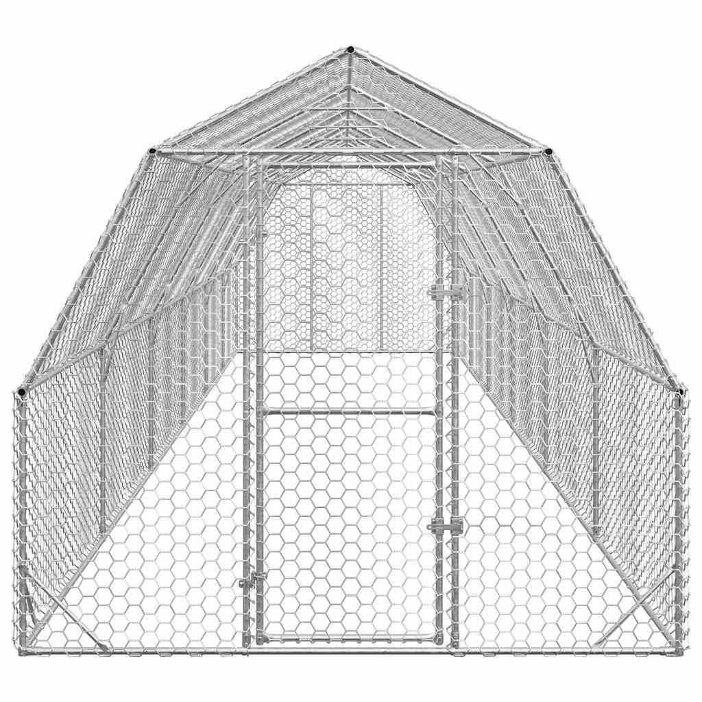 Recinto per Polli 2,5x12x2,25 m in Acciaio Zincato