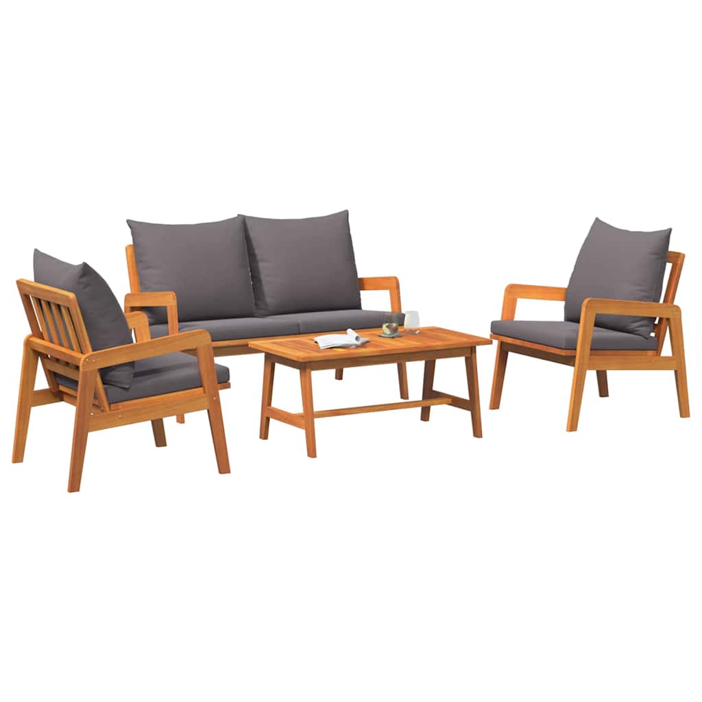Set bistrot 4 pz Marrone Legno di Acacia Massello