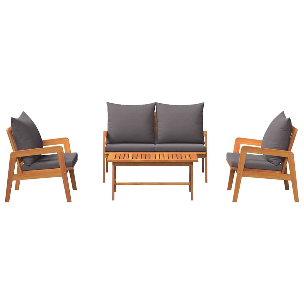 Set bistrot 4 pz Marrone Legno di Acacia Massello