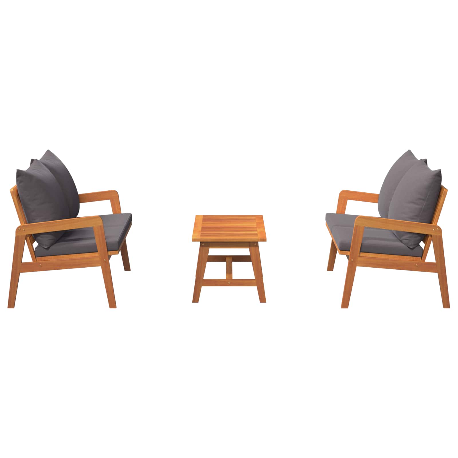 Set bistrot 3 pz Marrone Legno di Acacia Massello